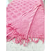 Vintage Bubble Gum Pink Crochet Knit Large Throw Blanket Handmade 70x94”