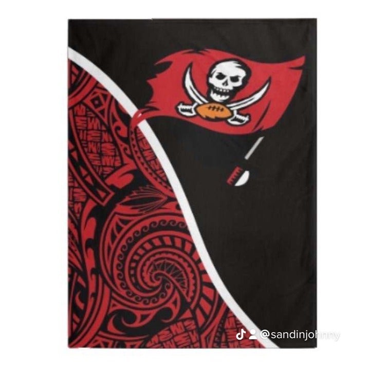 1-Tribal Polynesian Fleece Throw Soft Blankets & Beanie