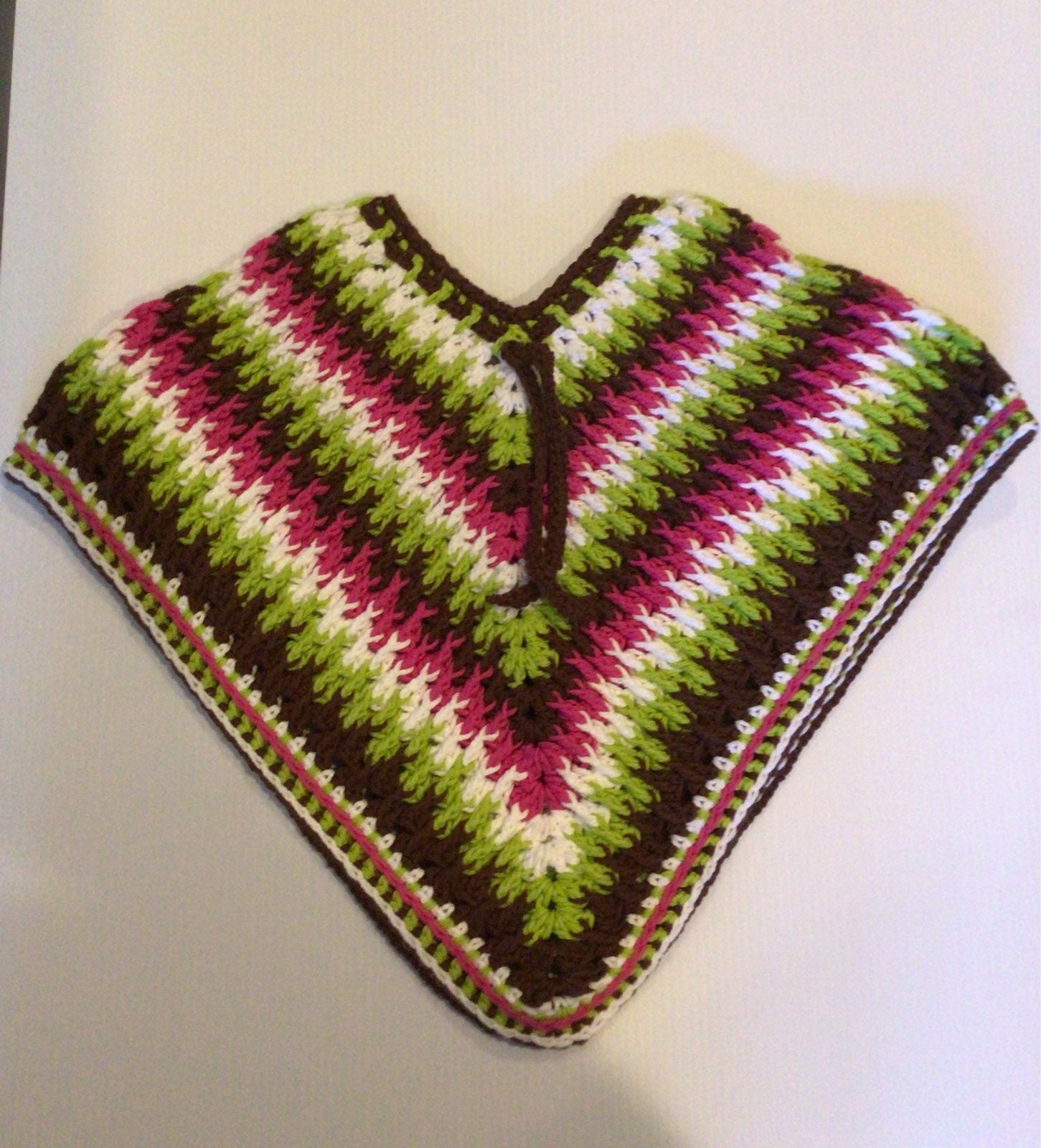 Hand crochet girls poncho 3T-4T