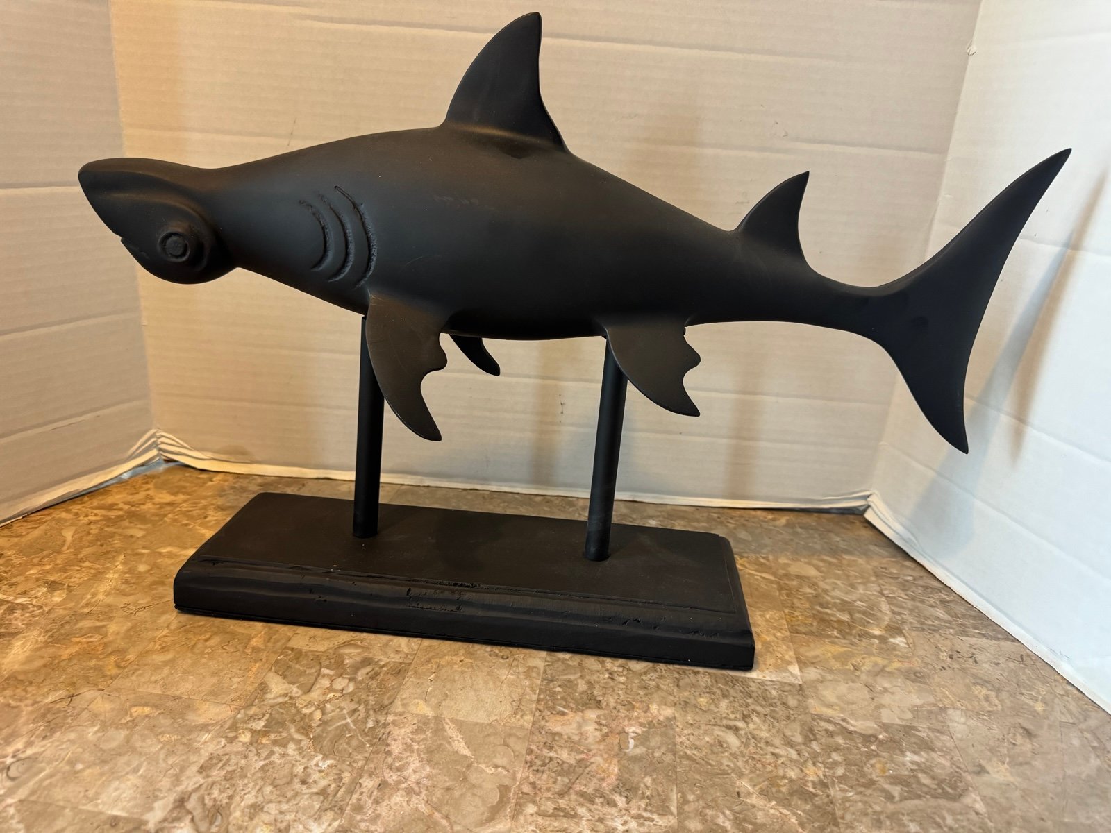 Metal Hammerhead Shark Sculpture Nautical Marine Figure 22 Beach Fish Decor