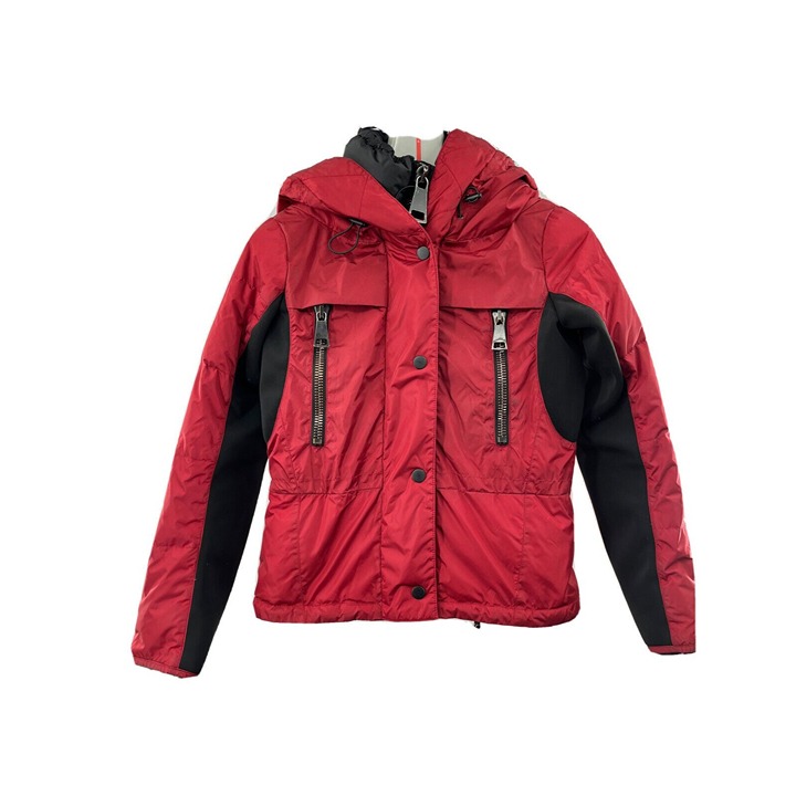 Sestriere Authier Ski Jacket Sz M Goose Down Womens Puffer Coat Burgundy Gorpcor