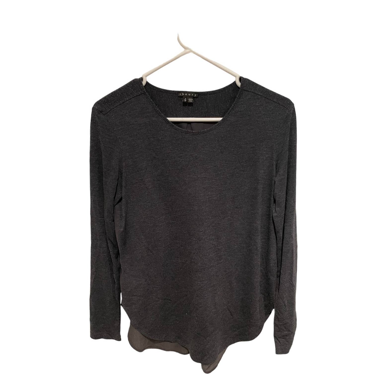 Theory vintage gray long sleeve shirt small