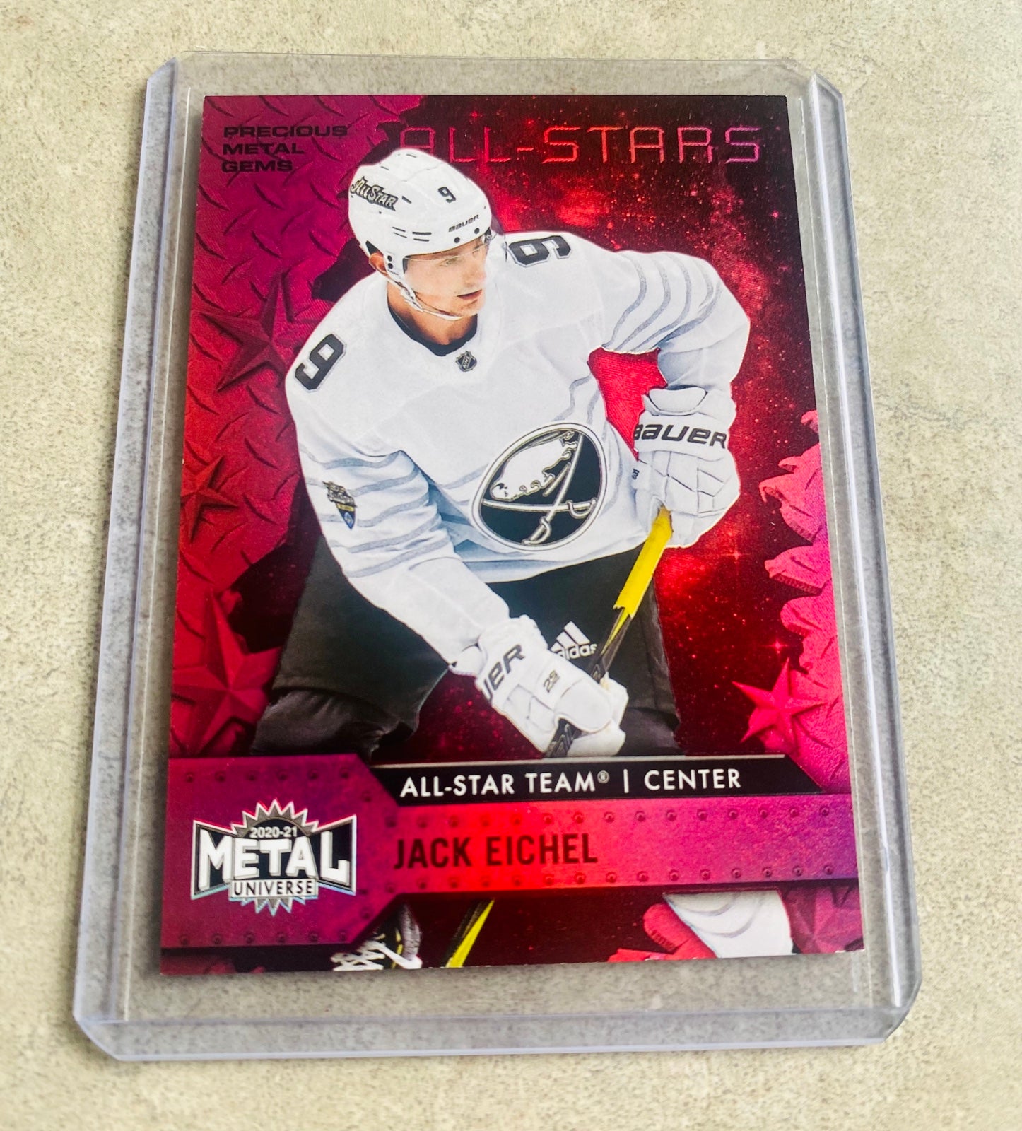 21-22 Skybox Metal Jack Eichel PMG Red /100