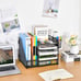 Marbrasse Desk Organizer with File Holder, 5-Tier Paper Letter Tray Organizer wi