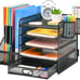 Marbrasse Desk Organizer with File Holder, 5-Tier Paper Letter Tray Organizer wi