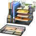Marbrasse Desk Organizer with File Holder, 5-Tier Paper Letter Tray Organizer wi