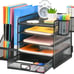 Marbrasse Desk Organizer with File Holder, 5-Tier Paper Letter Tray Organizer wi