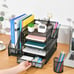 Marbrasse Desk Organizer with File Holder, 5-Tier Paper Letter Tray Organizer wi