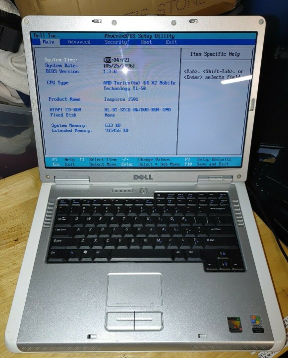 Dell Inspiron 1501 / PP23LA Laptop | 1GB RAM | GOOD LCD | NO OS, HDD, BATTERY
