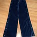 NWT Hudson Aria Velvet Wide Leg Snap Lounge Track Pants Women's M Obsidian Blue