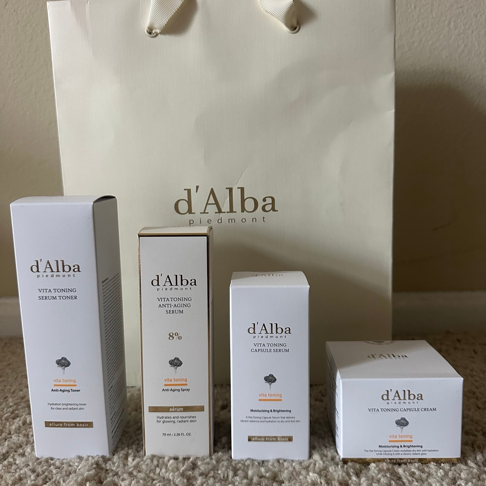d’Alba Spray Serum d’Alba Vita Toner etc - kbeauty skincare bundle