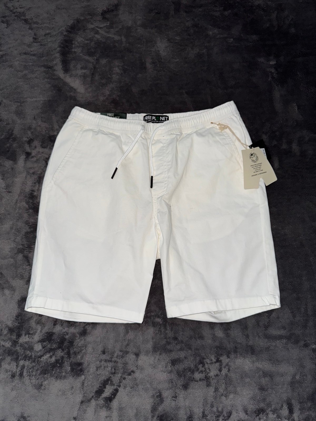 Free Planet White Organic Cotton Stretch Short