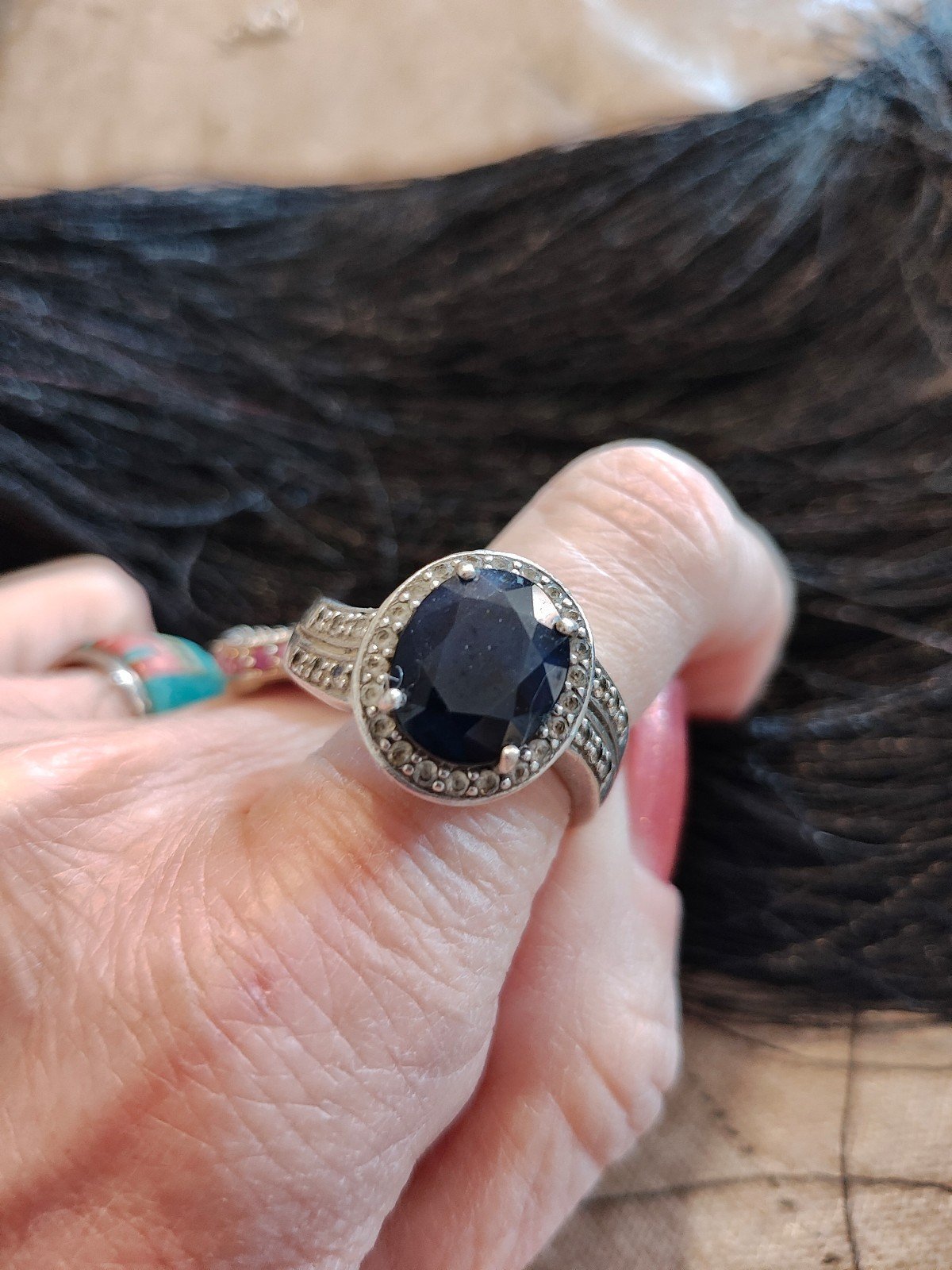 Large and BEAUTIFUL Sapphire ring sz 10