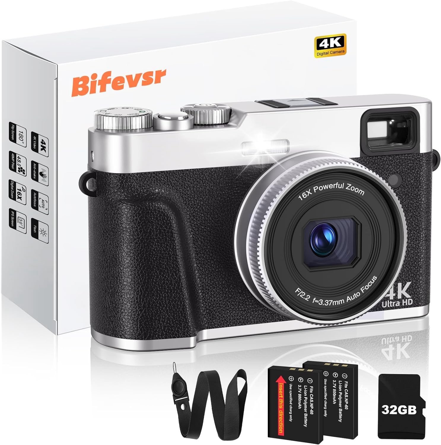 4K Digital Camera with SD Card