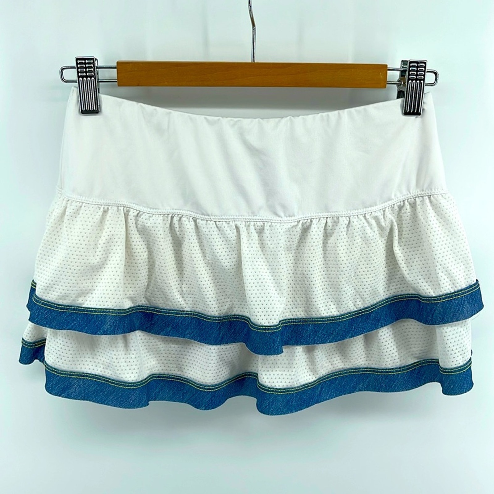 Lucky In Love athletic athleisure lined tiered golf tennis skort sz S