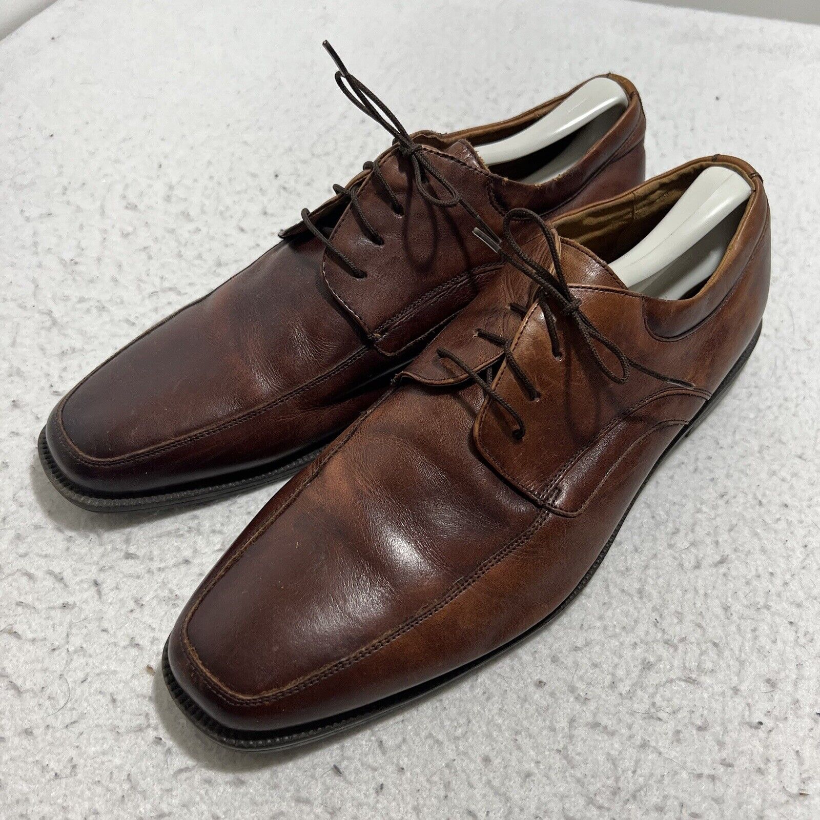 Florsheim Men's 10 D Leather Upper Brown Low Top Lace Up Oxford Dress Shoes