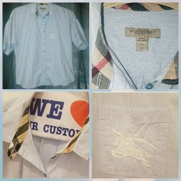 Burberry Brit blue striped button up