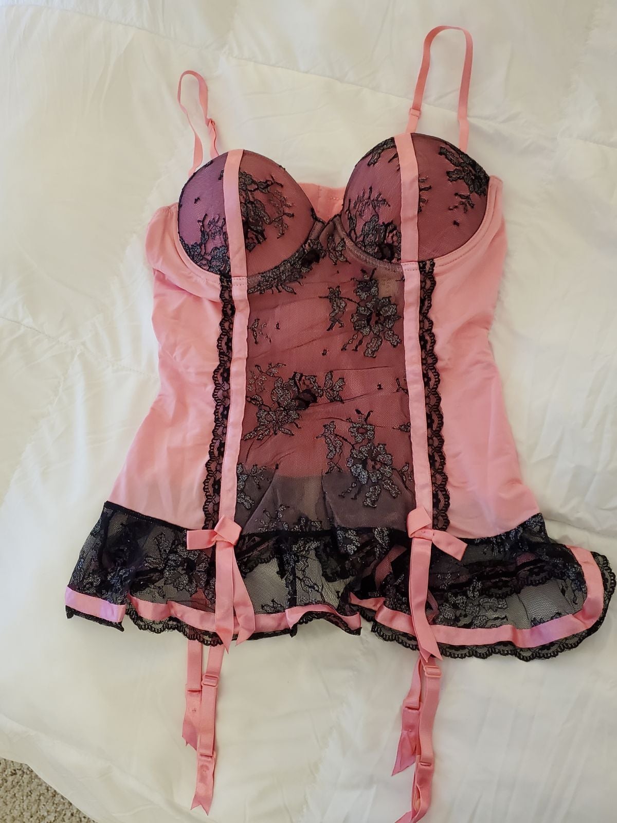 Victoria's Secret Pink Black Lace Corset