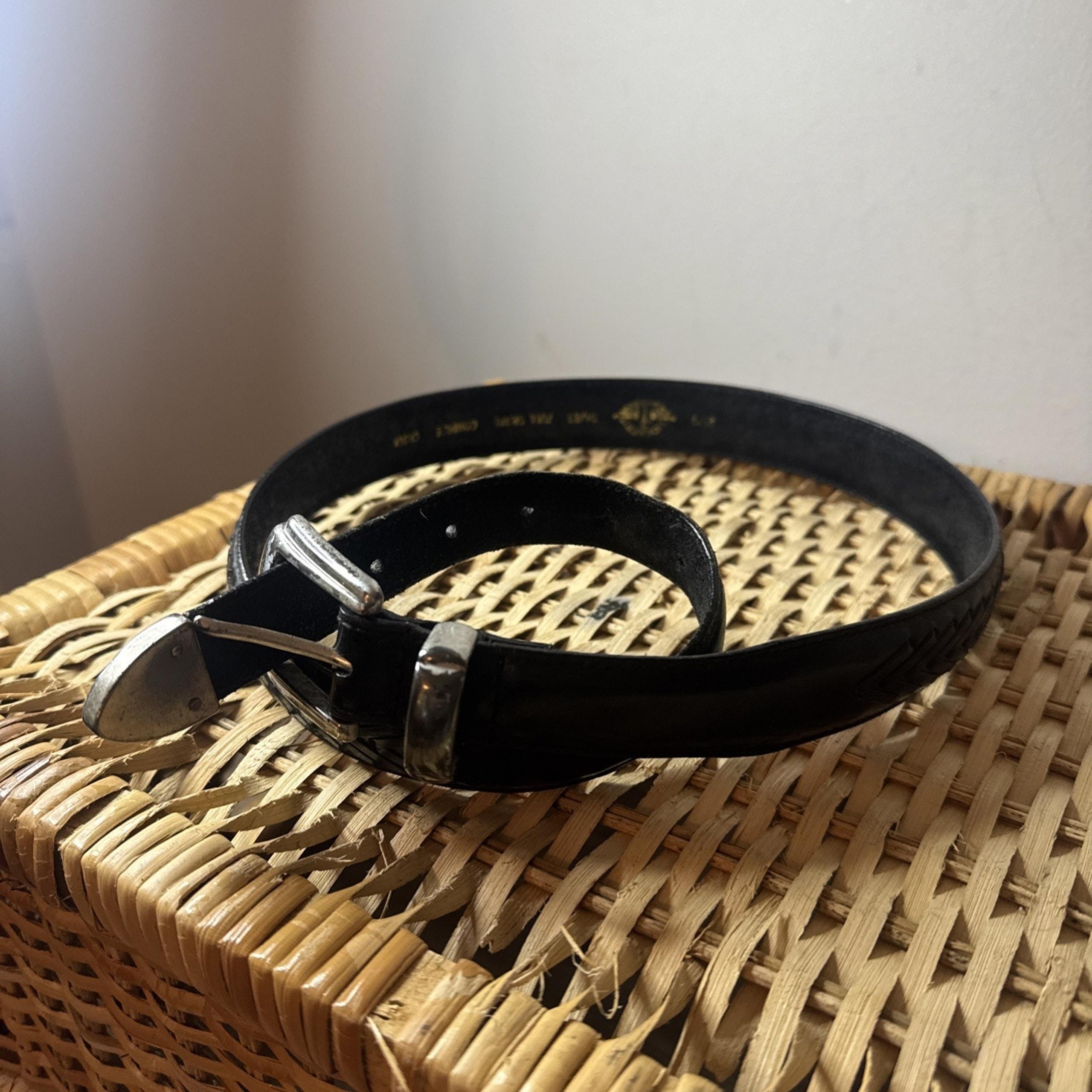 DOCKERS BLACK FULL GRAIN COWHIDE LEATHER BELT 36/90