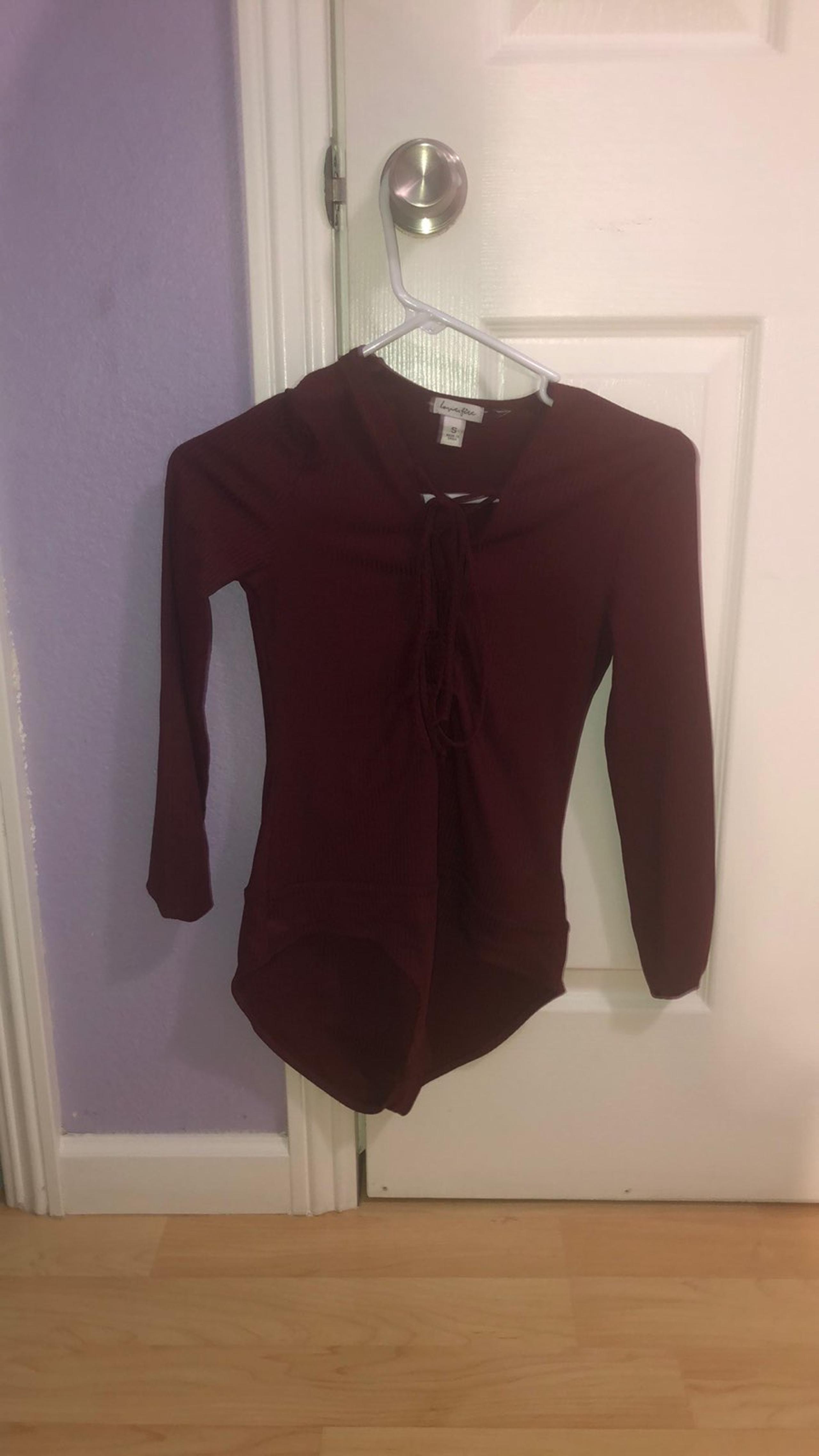 Maroon Long Sleeve Body Suit