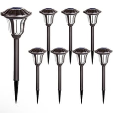 SUNCKET Solar Lights Outdoor Waterproof 8 Pack Super Bright Solar Garden Ligh...
