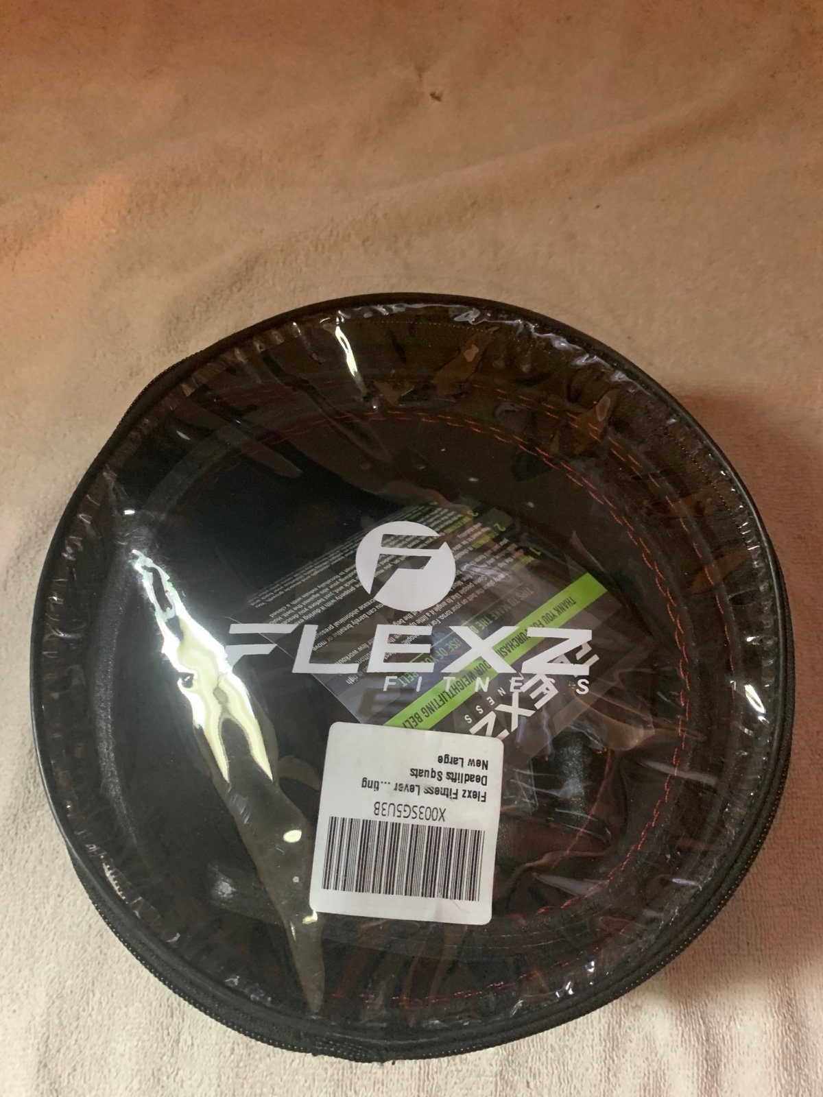 Flexz Weight Lifting Lever Power Synthetic Leather Gym Belt Black Large  New