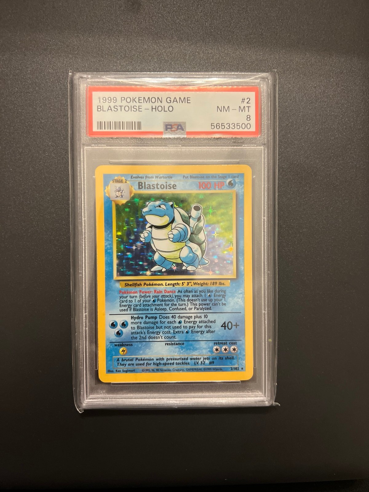 PSA 8 Blastoise Base Set Holo