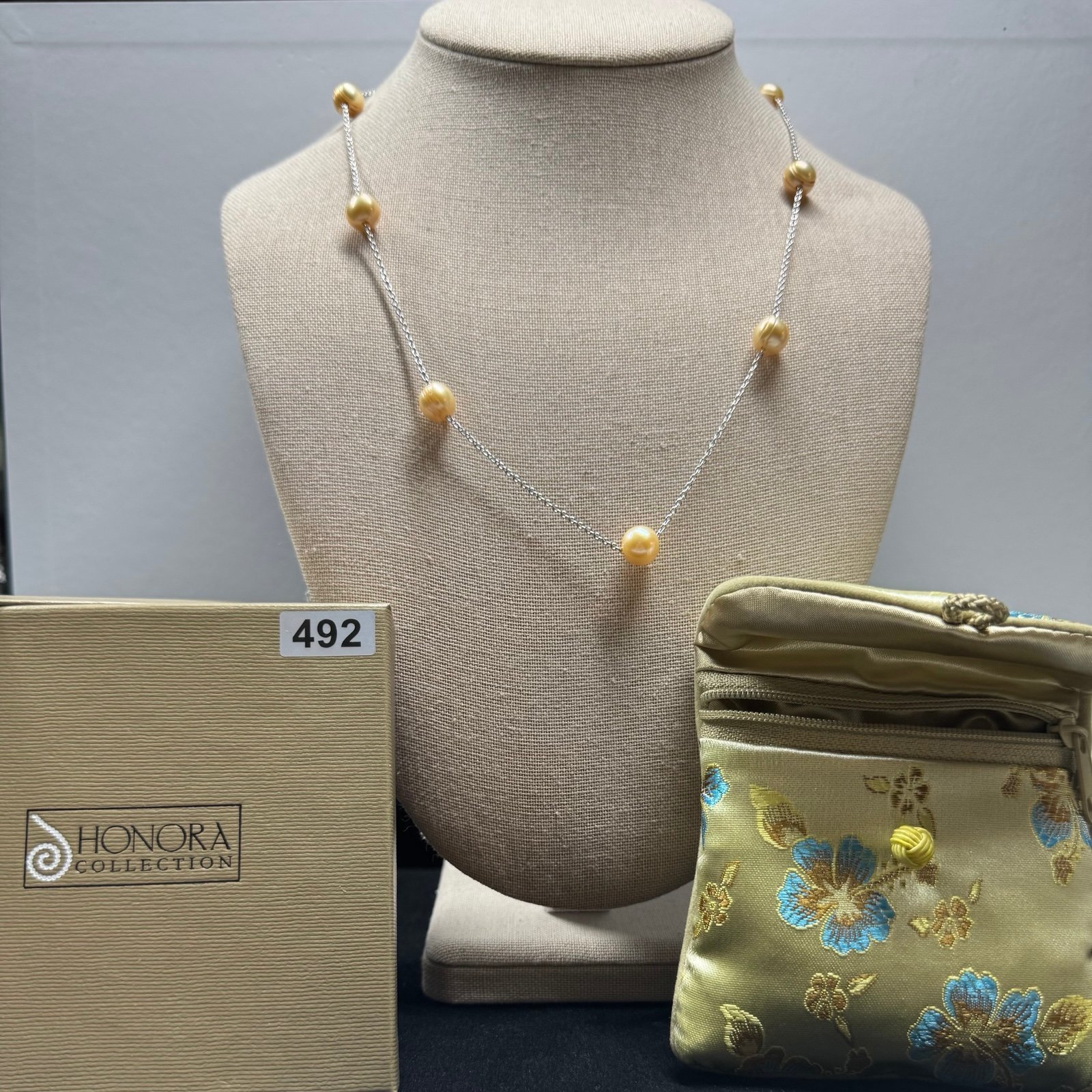 Honora Sterling Silver Champagne Pearl Necklace #492