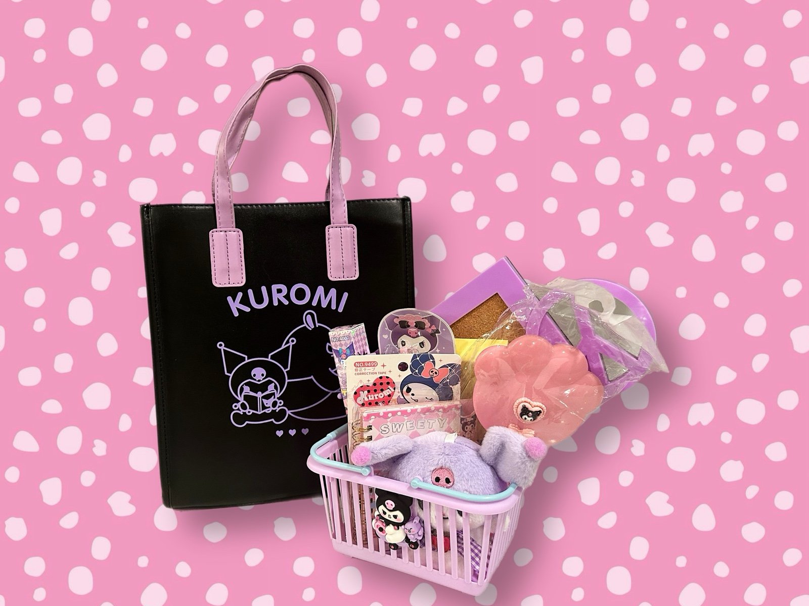 Kuromi Bag Bundle with bonus Kuromi mini plush
