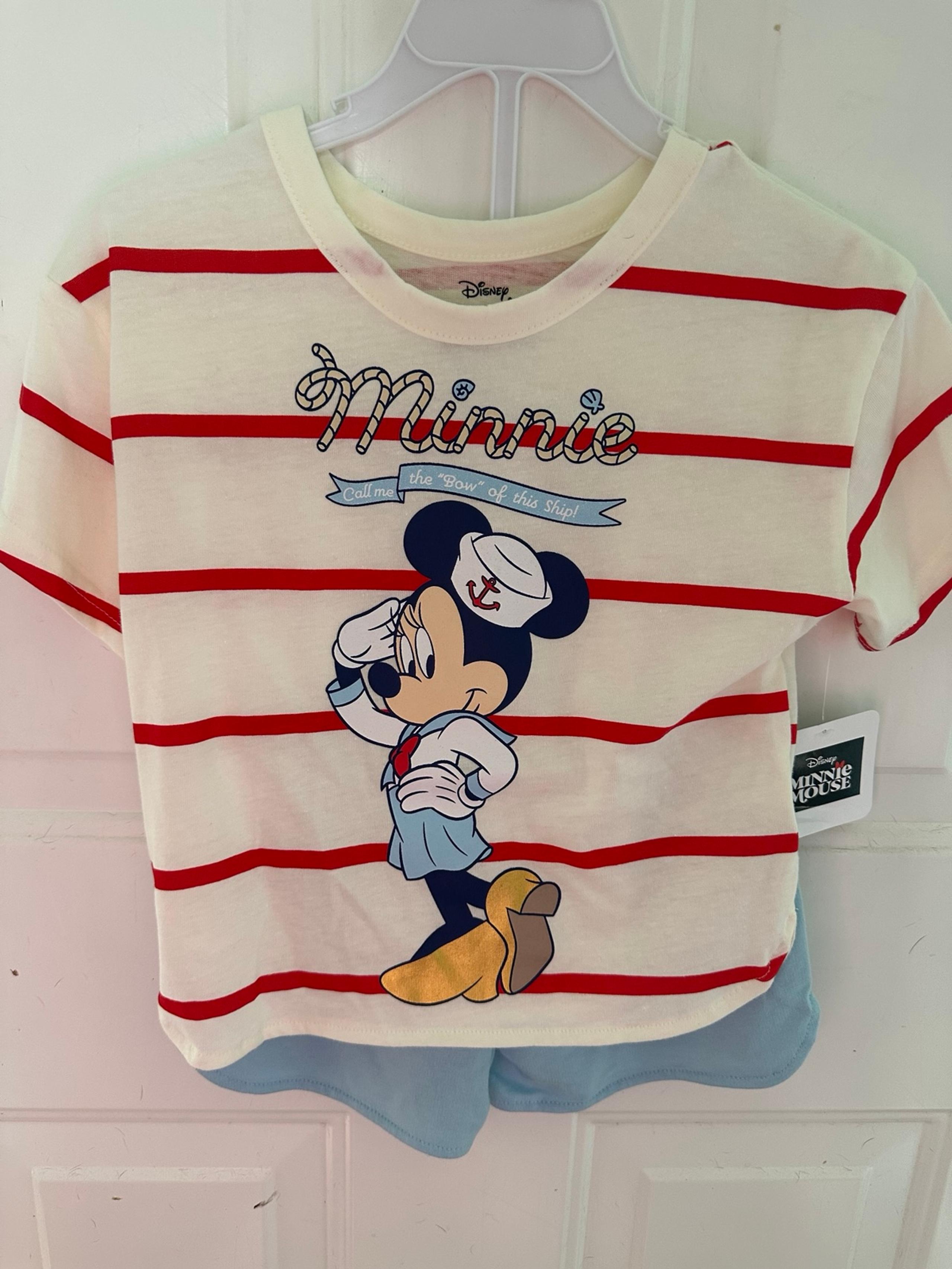 Minnie Mouse Cruise Nautical short set size 4 NWT