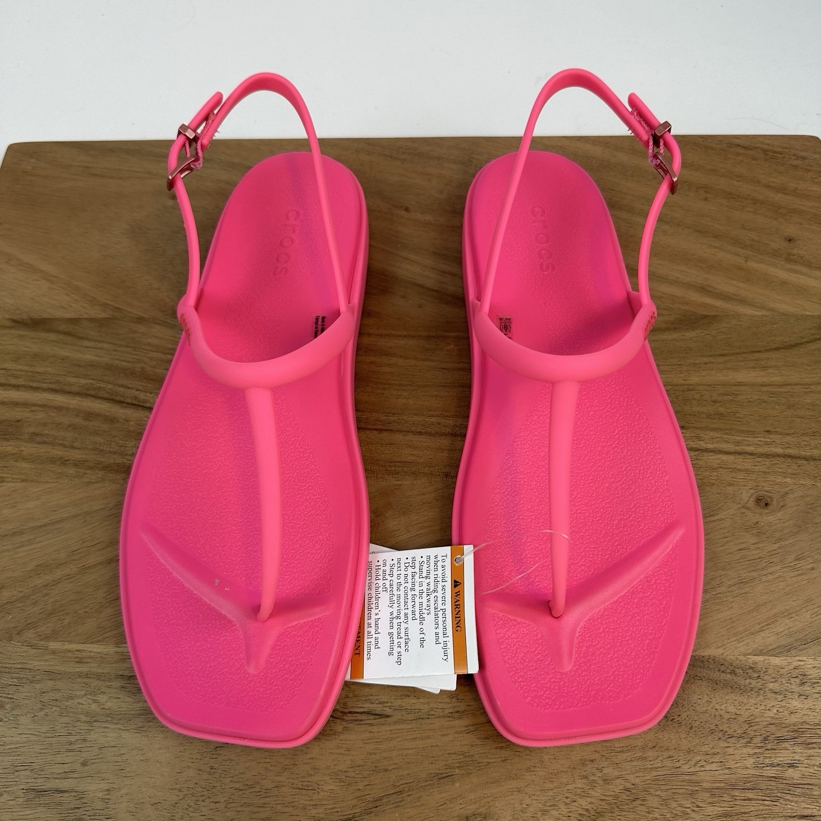 New NWT Womens Crocs Miami Thong Flip Flops Pink Sandals Size 9