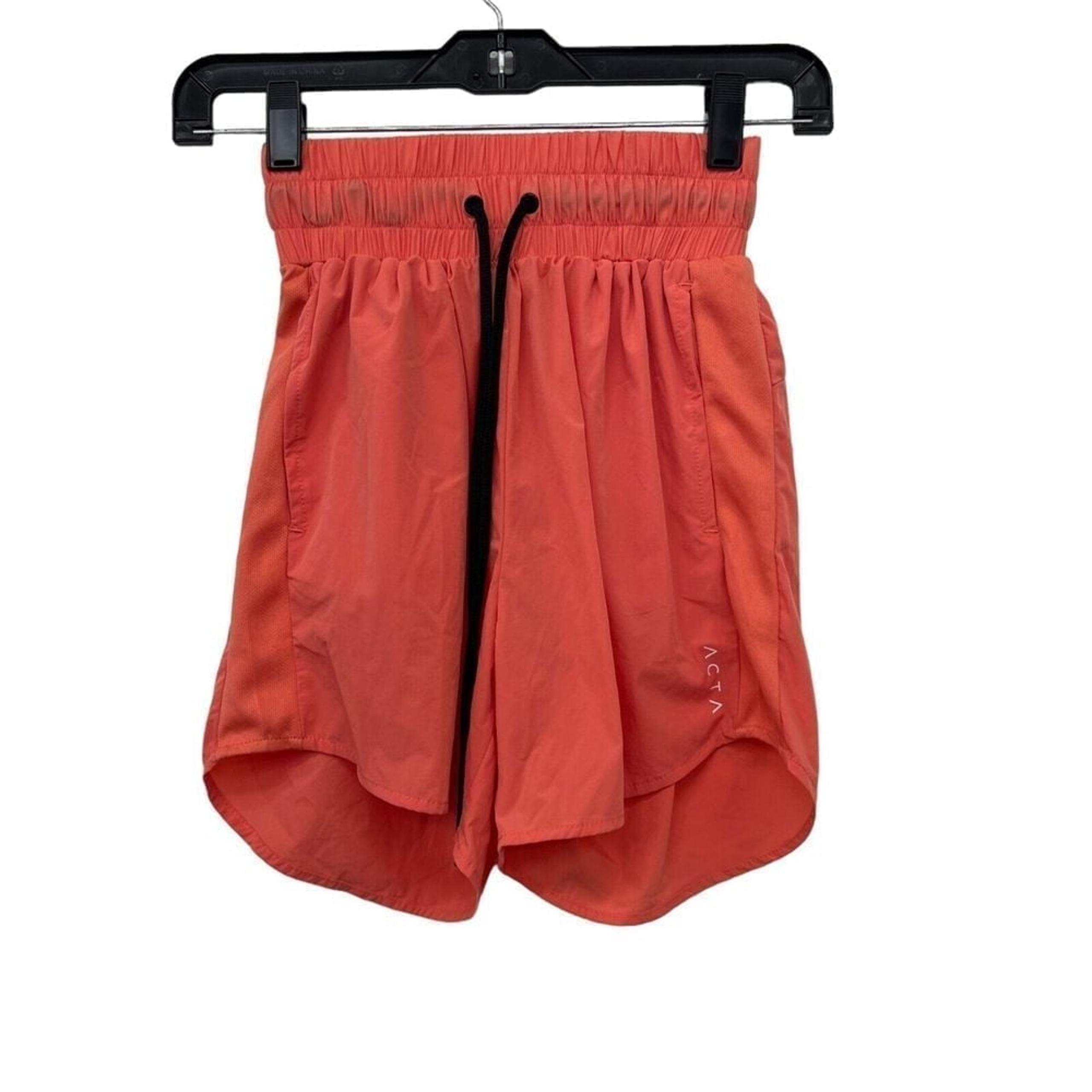 ACTA womens orange lightweight workout womens shorts Size: S