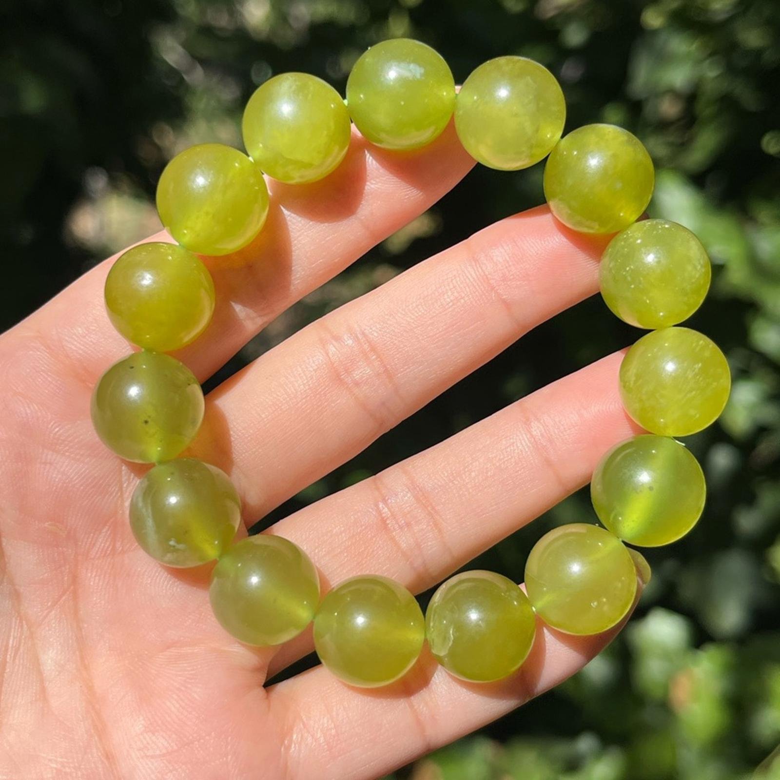 14mm stretchable Xiuyan jade bracelet‎