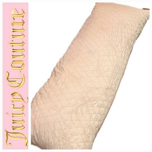 Juicy Couture Home JC Embroidered Logo Ombre Velour Decorative Body Pillow