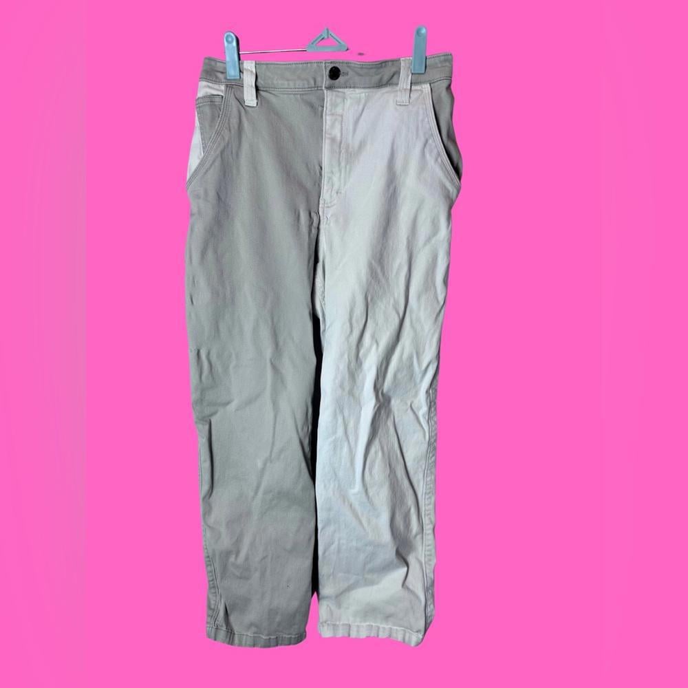 HOLLISTER, Ultra-high waist, two tone khaki/cream, carpenter pants, Sz 7R
