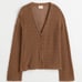 H&M Dark beige Knit Cotton Cardigan Size Small - Brand new with tags