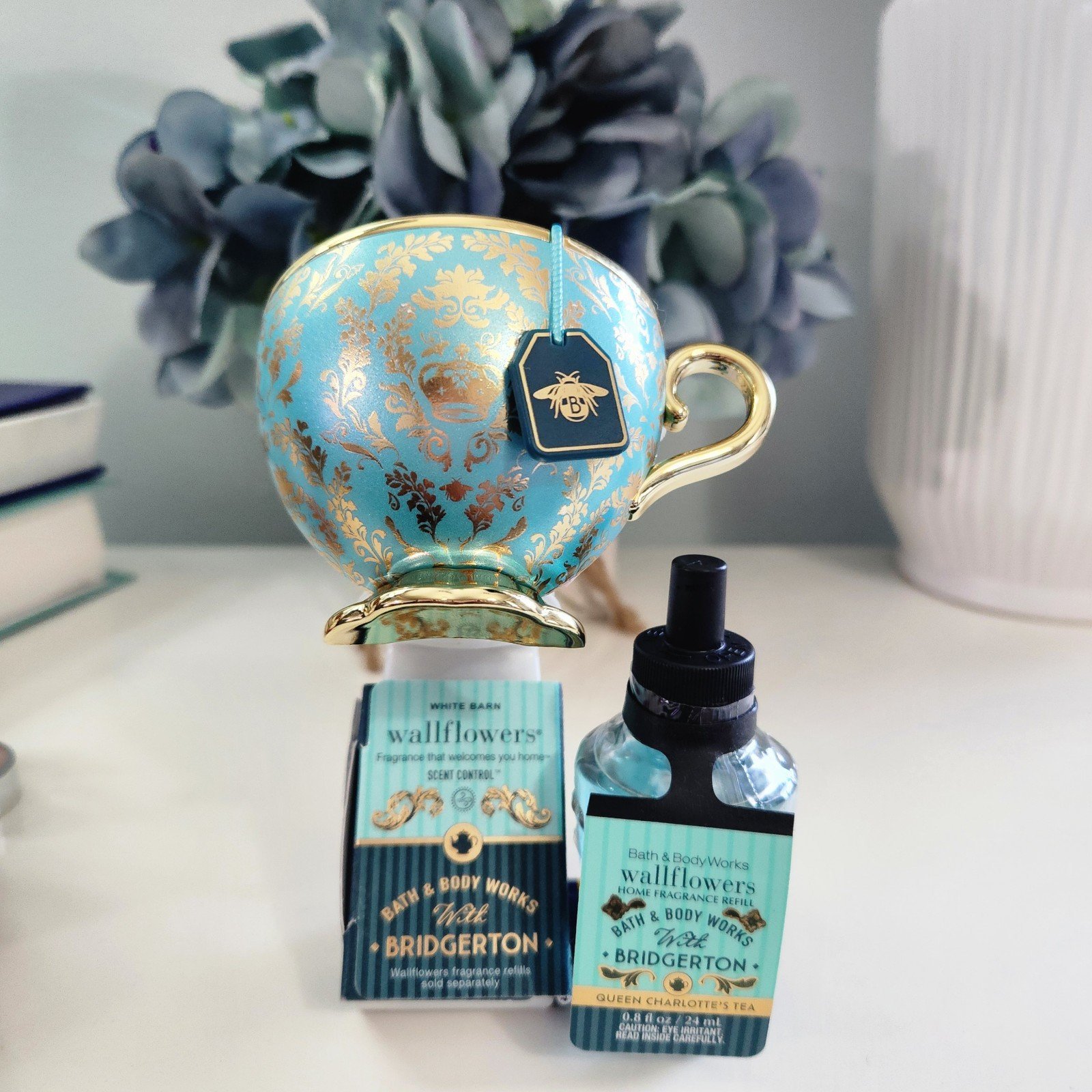 Bath & body works Bridgerton Queen Charlotte’s Tea cup Wallflower plug W/refill.