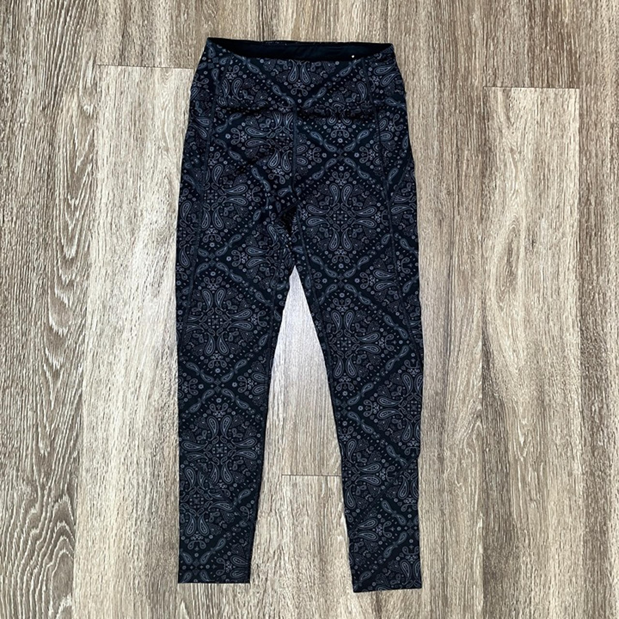Womens PINK Sport Black Printed Leggings - S