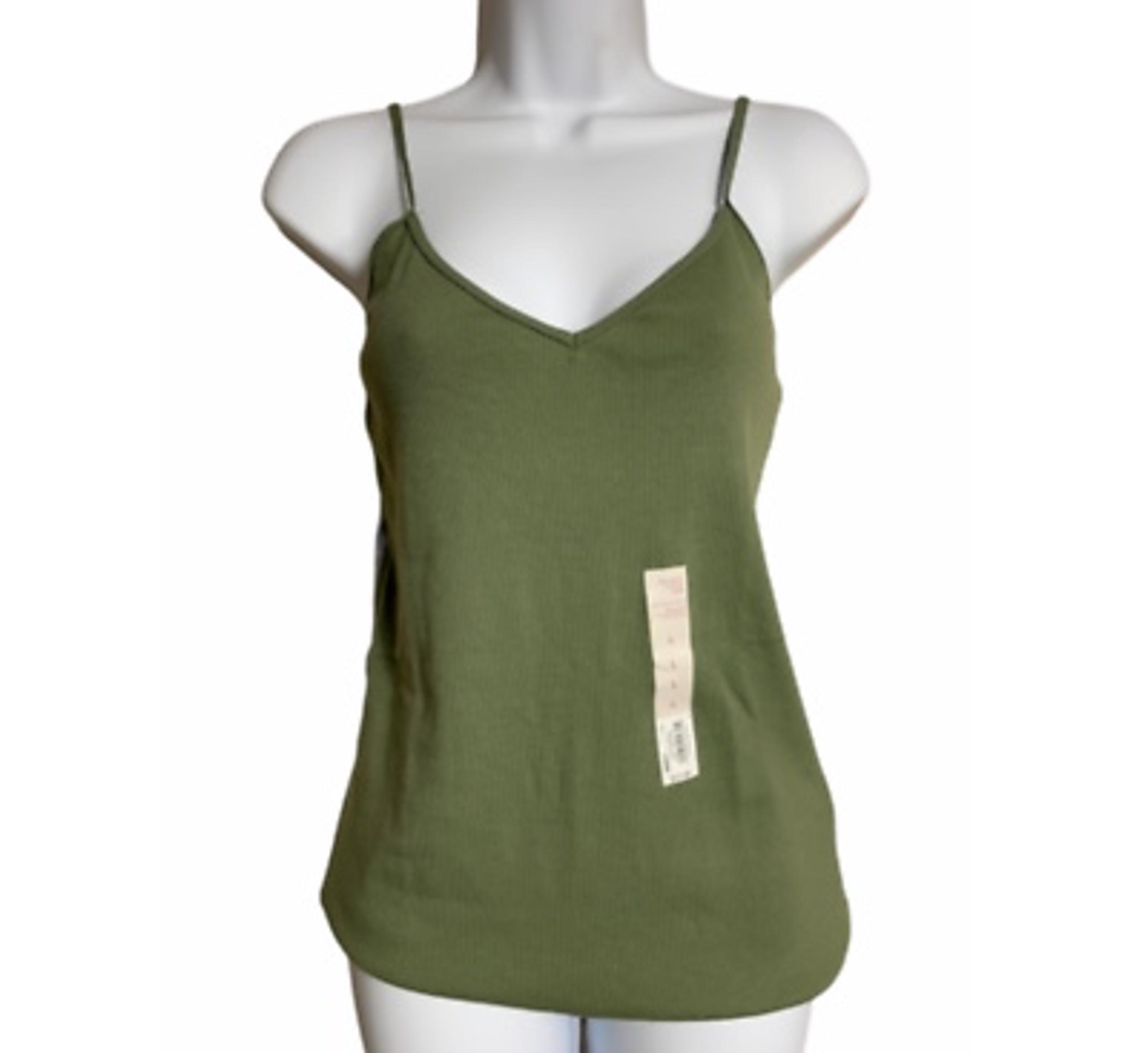 SO - Women’s Cami Tank Top Favorite V-Neck Cami in Olive Green