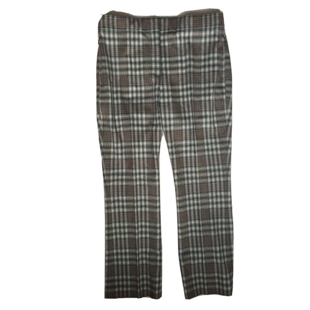 345 Theory Women's Multi Plaid Slim Kick Crop Pants Size 4 NEW