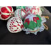6 Vtg Folded Fabric Quilted & Crocheted Christmas Ball Ornaments Farmhouse -S76