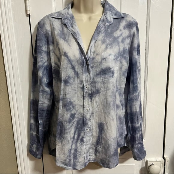 Grayson by Frank & Eileen The Hero Button Up Tie Dye Blue Gray Size 01 US XS N