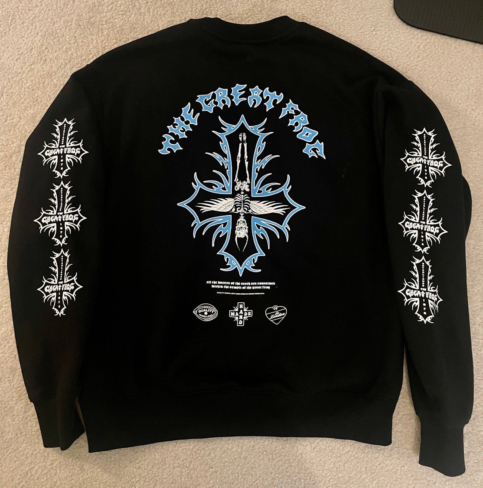 NEW MED The Great Frog BLACK The Dark Side Sweatshirt crewneck skull