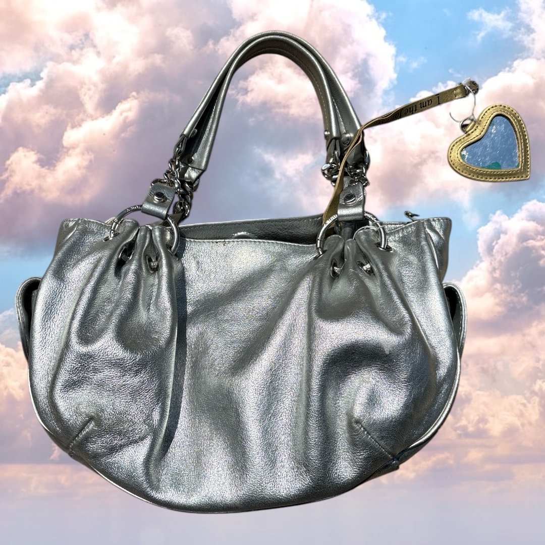 Vintage juicy couture Silver metallic leather shoulder bag