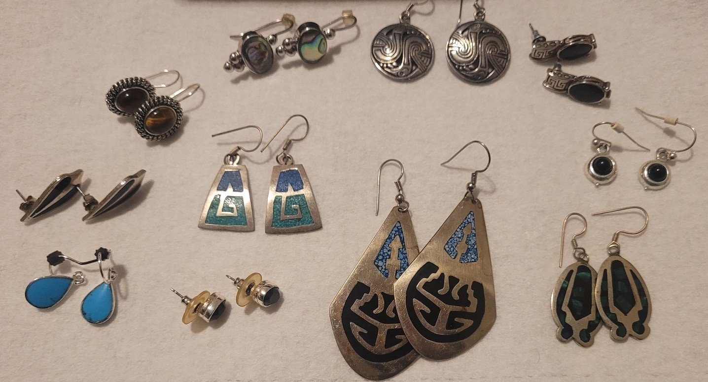 Lot of 11 Vntg. Southwestern Earrings