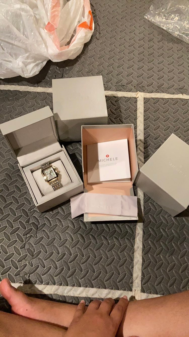 Nwt michele deco two tone diamond watch