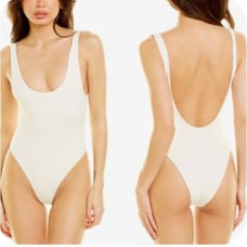 NWOT WeWoreWhat Women’s Scoop One-piece in Off White – Sz Large