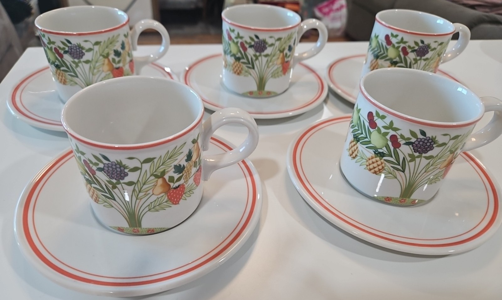 Set Of 5 Flat Demitasse Cup and Saucer Bon Appetit by VILLEROY & BOCH