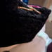 Carpisa woman's collection fushia reversible black faux fur . 8 by 10