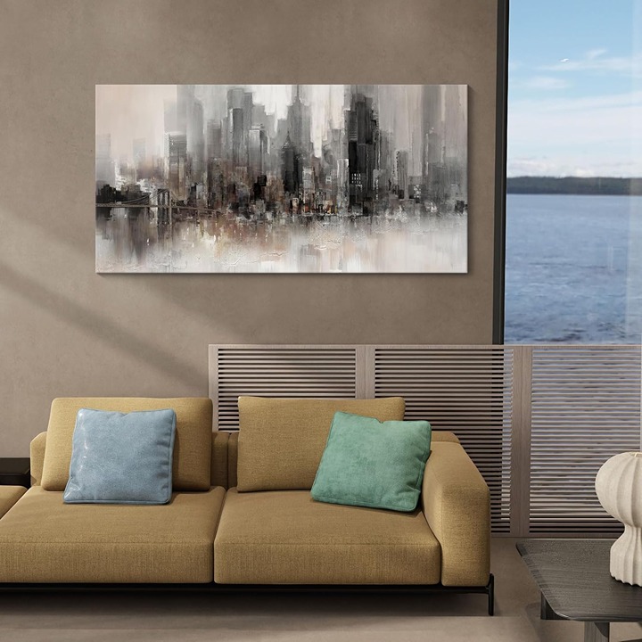Living Room Wall Decor Framed Wall Art Large Cityscape New York Wall Decor Canva